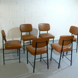 Set of 6 chairs Guermonprez 1960