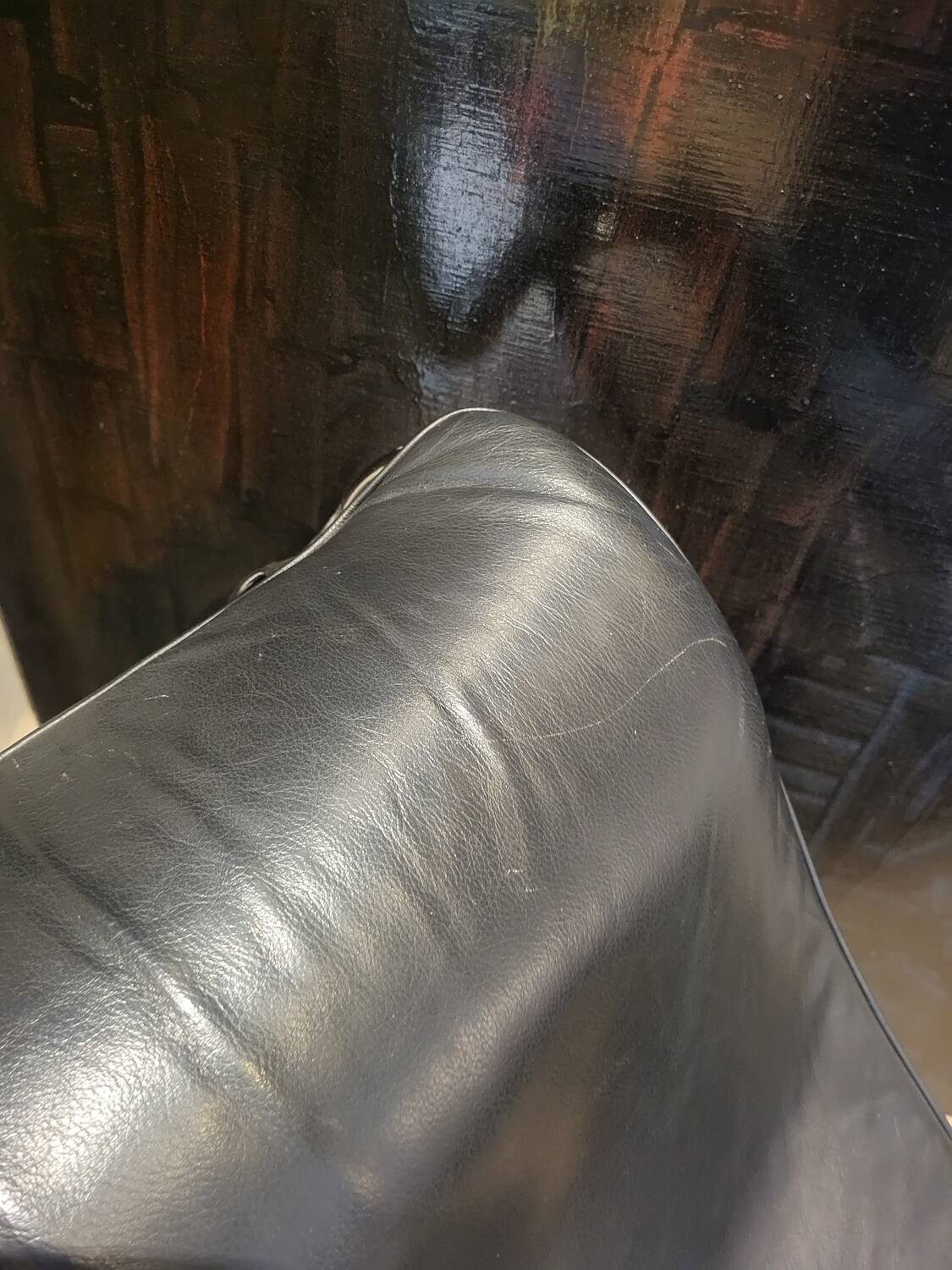 Chaise longue en cuir et acier chromé