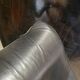 Chaise longue en cuir et acier chromé