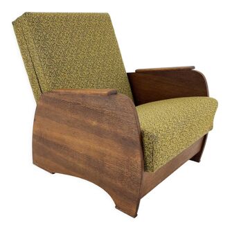 1960s armchair convertible to daybed, czechoslovakia