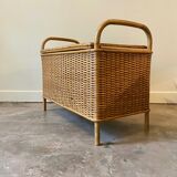 Braided rattan chest