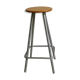High stool in wood and metal