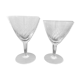 2 engraved glass wine glasses 9 cl and 6 cl