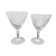 2 engraved glass wine glasses 9 cl and 6 cl