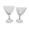 2 engraved glass wine glasses 9 cl and 6 cl