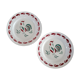 2 plates decorated with rooster, Céranord