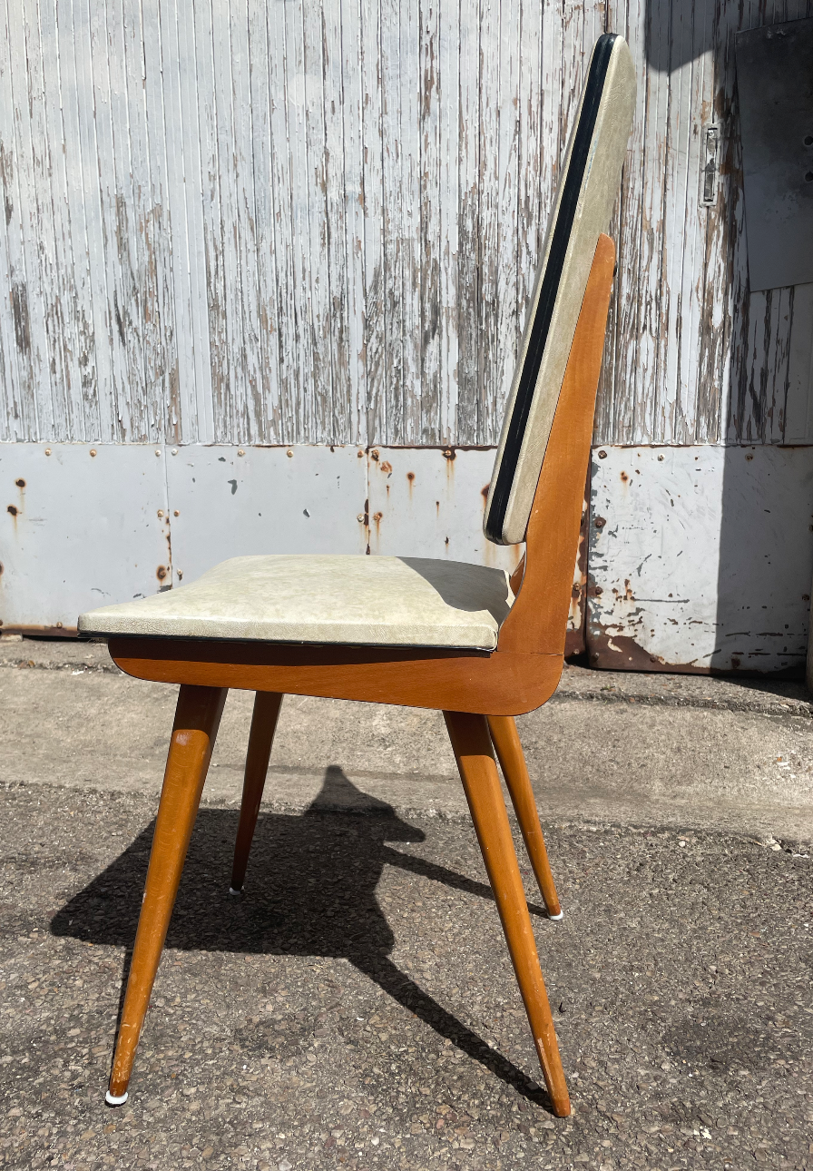 Set of 4 chairs 1950 skaï coating