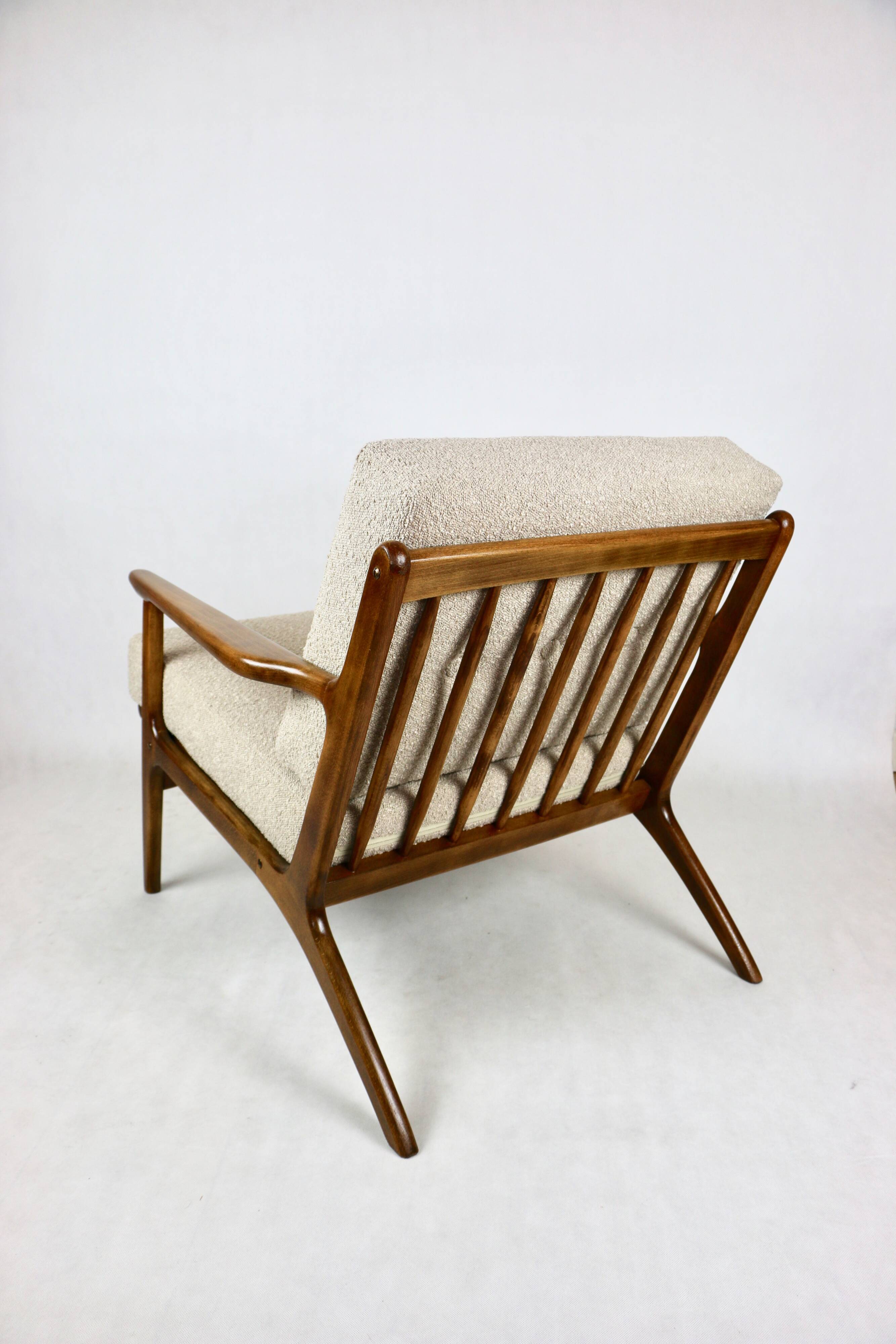 Danish Vintage Beige Boucle Armchair, 1970s