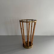 Bamboo and brass umbrella stand, 1960s, Germany