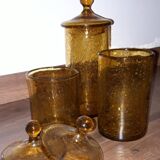 Blown and bubbled glass jars