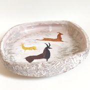 Vide poche en céramique motifs rupestres années 60