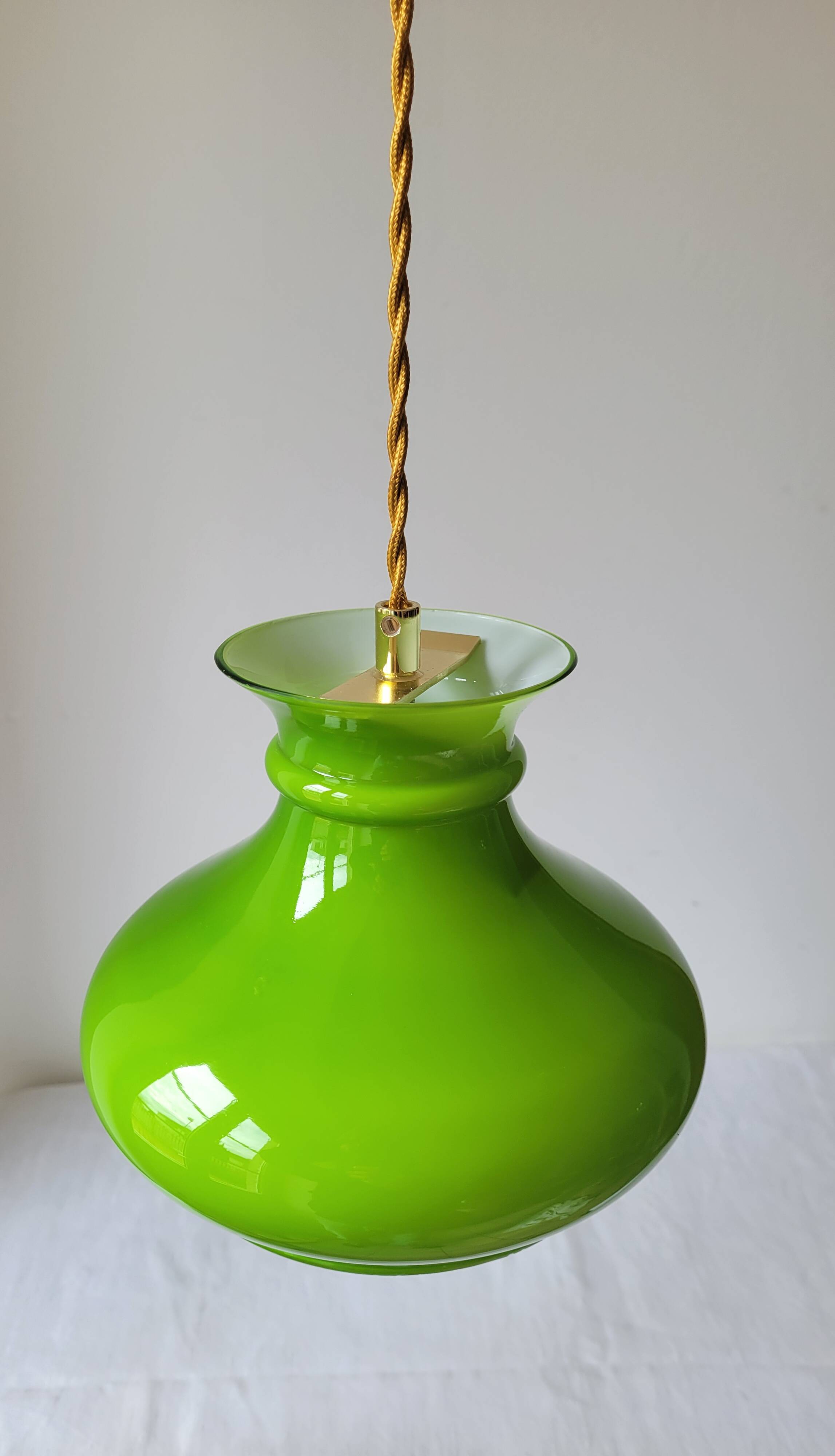 Green opaline pendant light