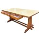 Vintage wooden table with a yellow formica top.