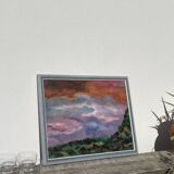 Tableau ancien peinture abstraite paysage