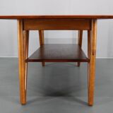 1960s Danish Coffee Table in Teak and Oak, Restored Scandinavian Modern Des