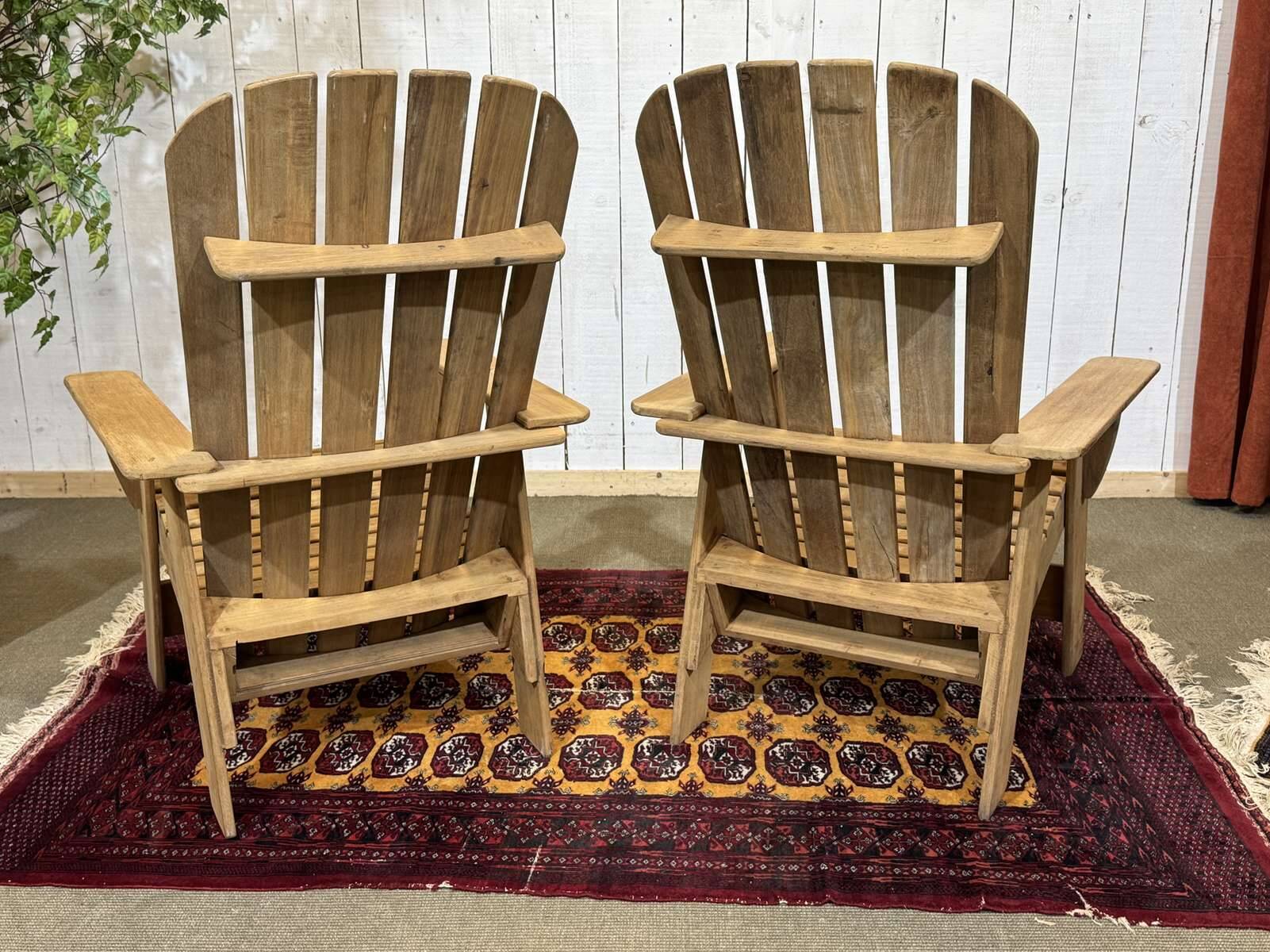 Pair of Indian teak armchairs