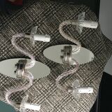 Pair d ' beveled mirrored sconces