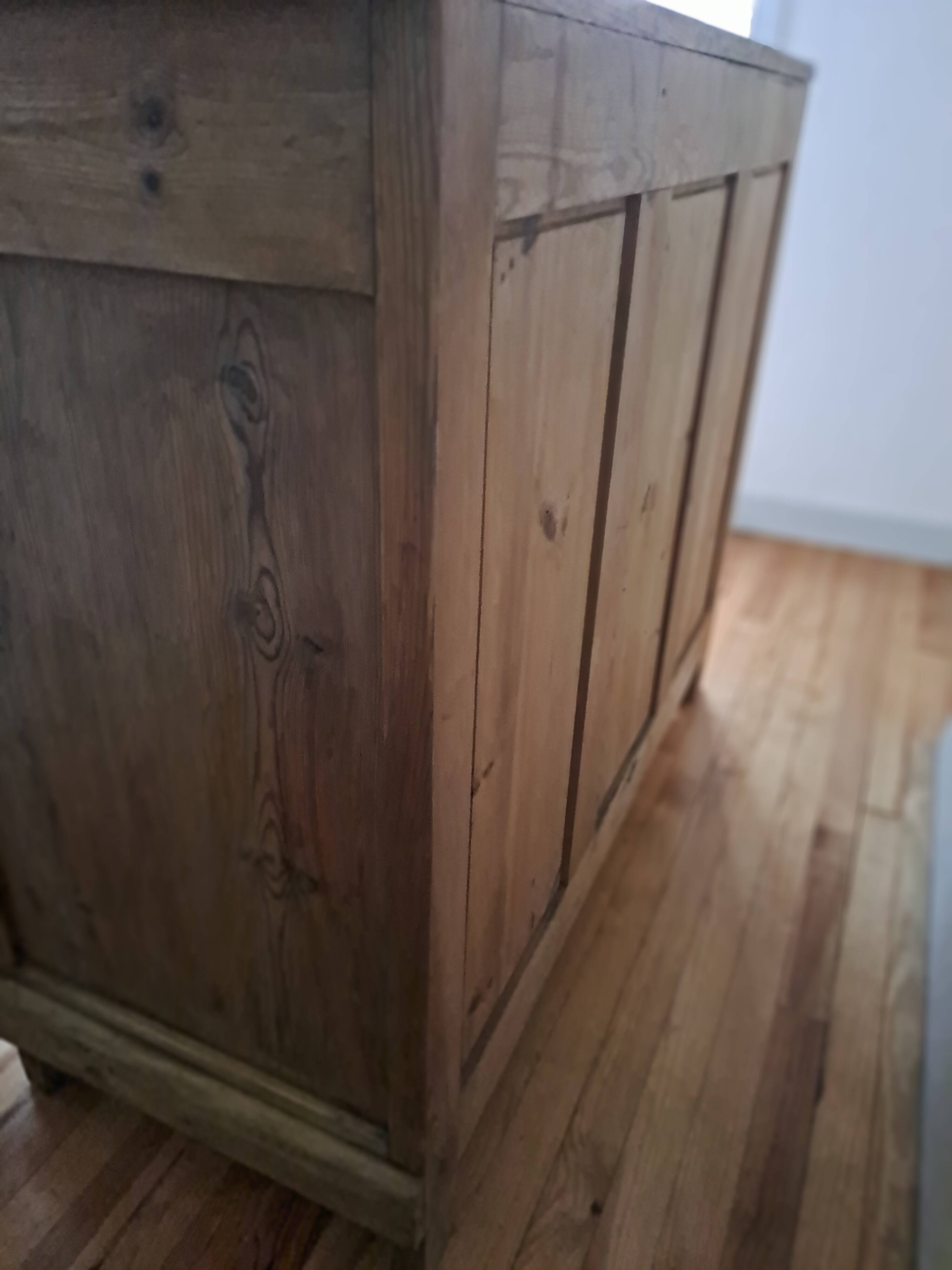 Old Parisian sideboard in raw wood