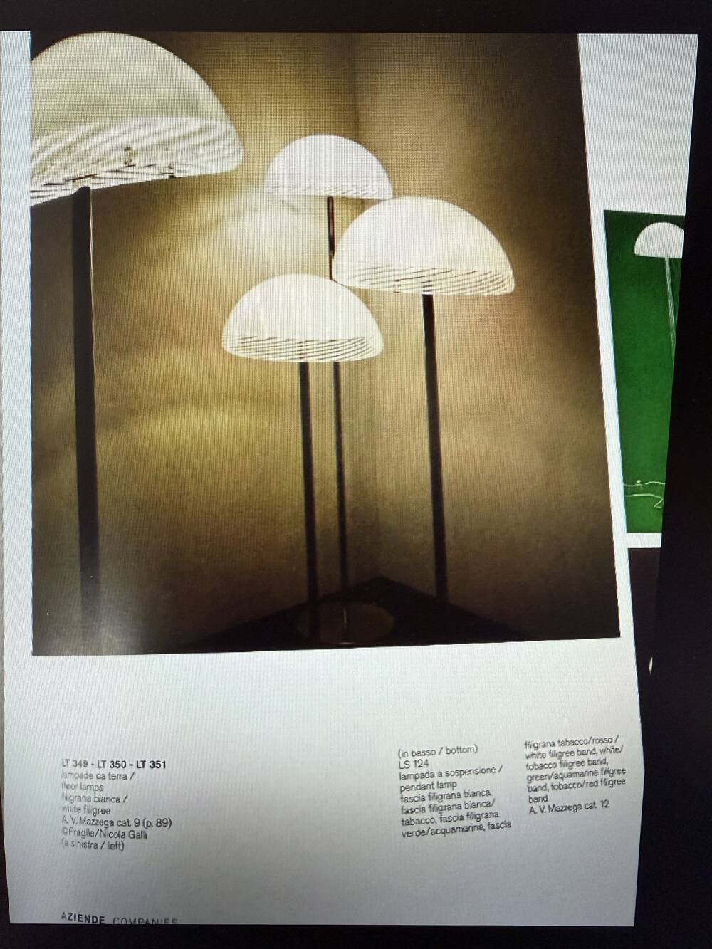 Carlo Nason floor lamp LT 350 Mazzega Italy 1960s