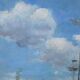 Painting "Harbour Scene", oil on canvas, signed F. Nicoli – 20th century