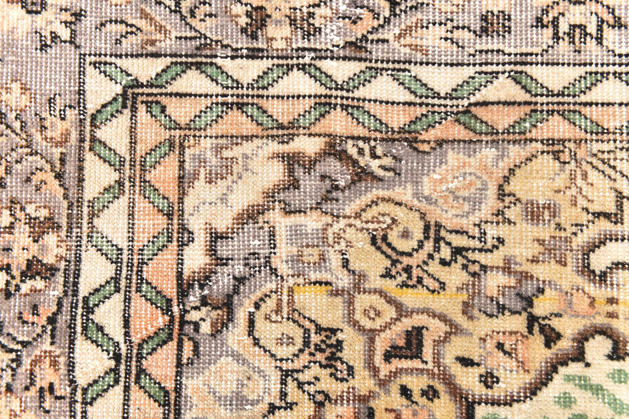6x9 Sage Green Classic Pattern Turkish Vintage Rug, 170x281 Cm
