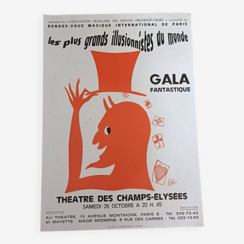 Affiche originale 1968 Gala illusionnistes