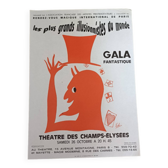 Affiche originale 1968 Gala illusionnistes