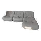 Modular sofa with 3 armchairs and pouf