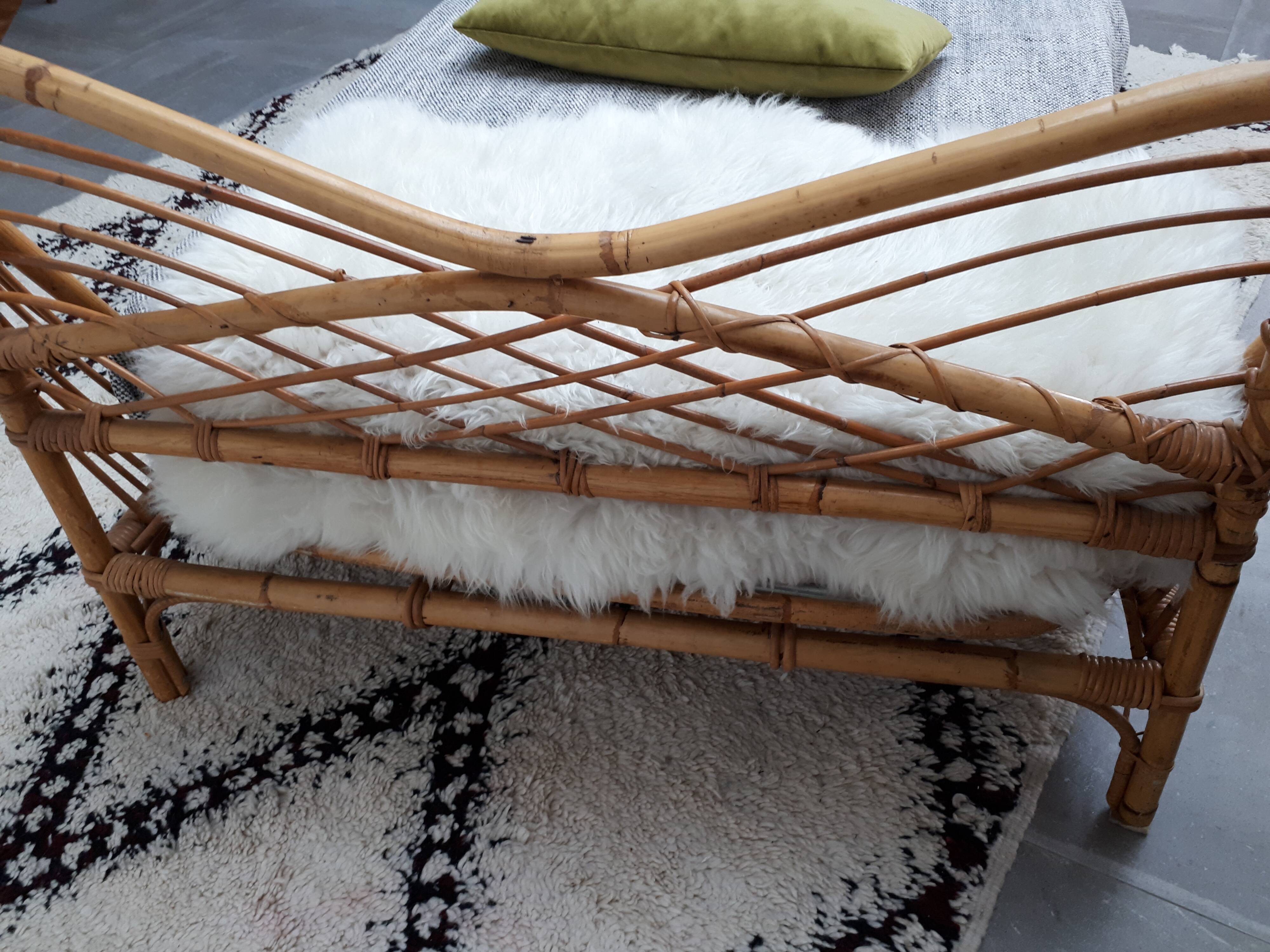 Rattan bed from the 1960s