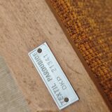 Paire de fauteuils Tchèque tissu chiné moutarde 1960