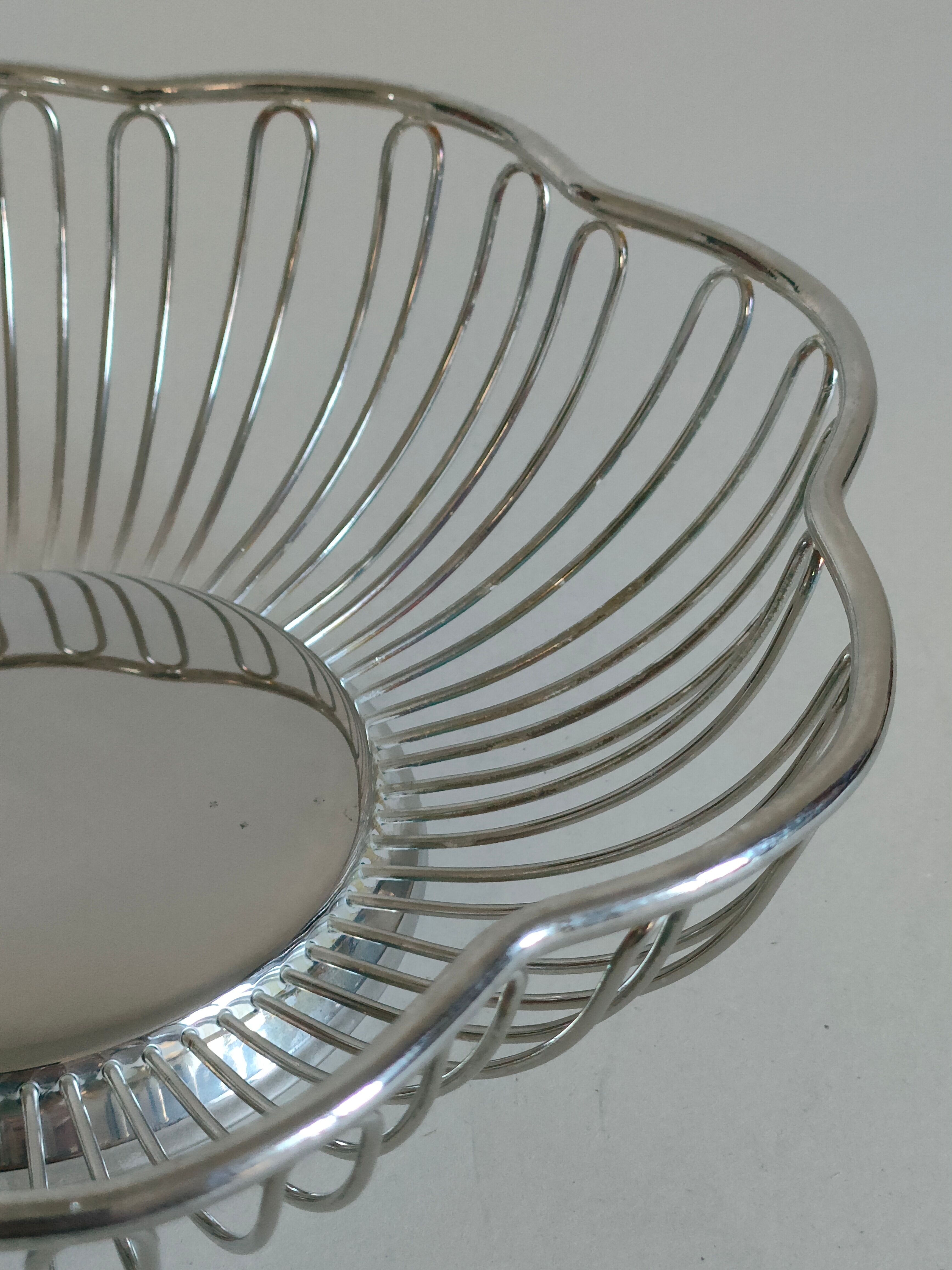 Silver metal basket