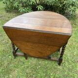17th century style oval folding oak table