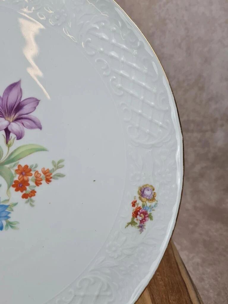 Large cake plate in fine porcelain Schumann Germany 🇩🇪
