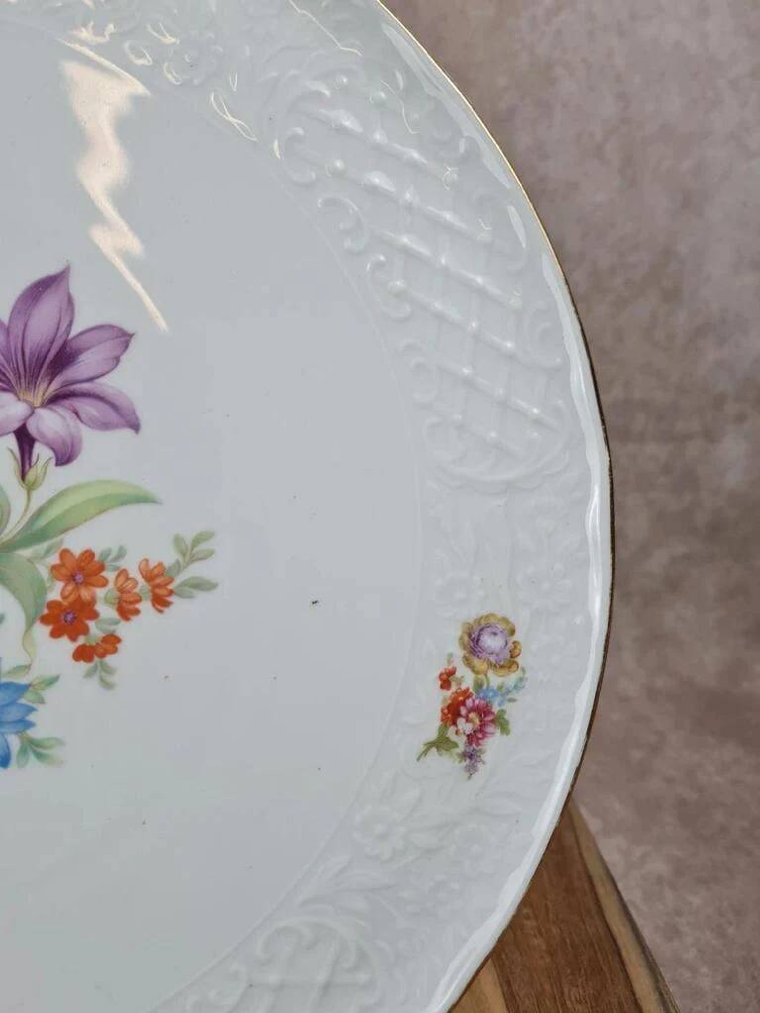 Grand plat à gâteau en porcelaine fine Schumann Germany 🇩🇪