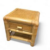 2 x Bamboo night stands / side tables / 1980s