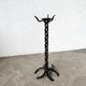 Large wrought iron floor candlestick, folk art, around 1900