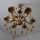 Murano glass and gilded metal drop chandelier, 1950s-1960s