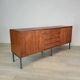 Modernist teak enfilade vintage 1960s design by Louis Paolozzi.