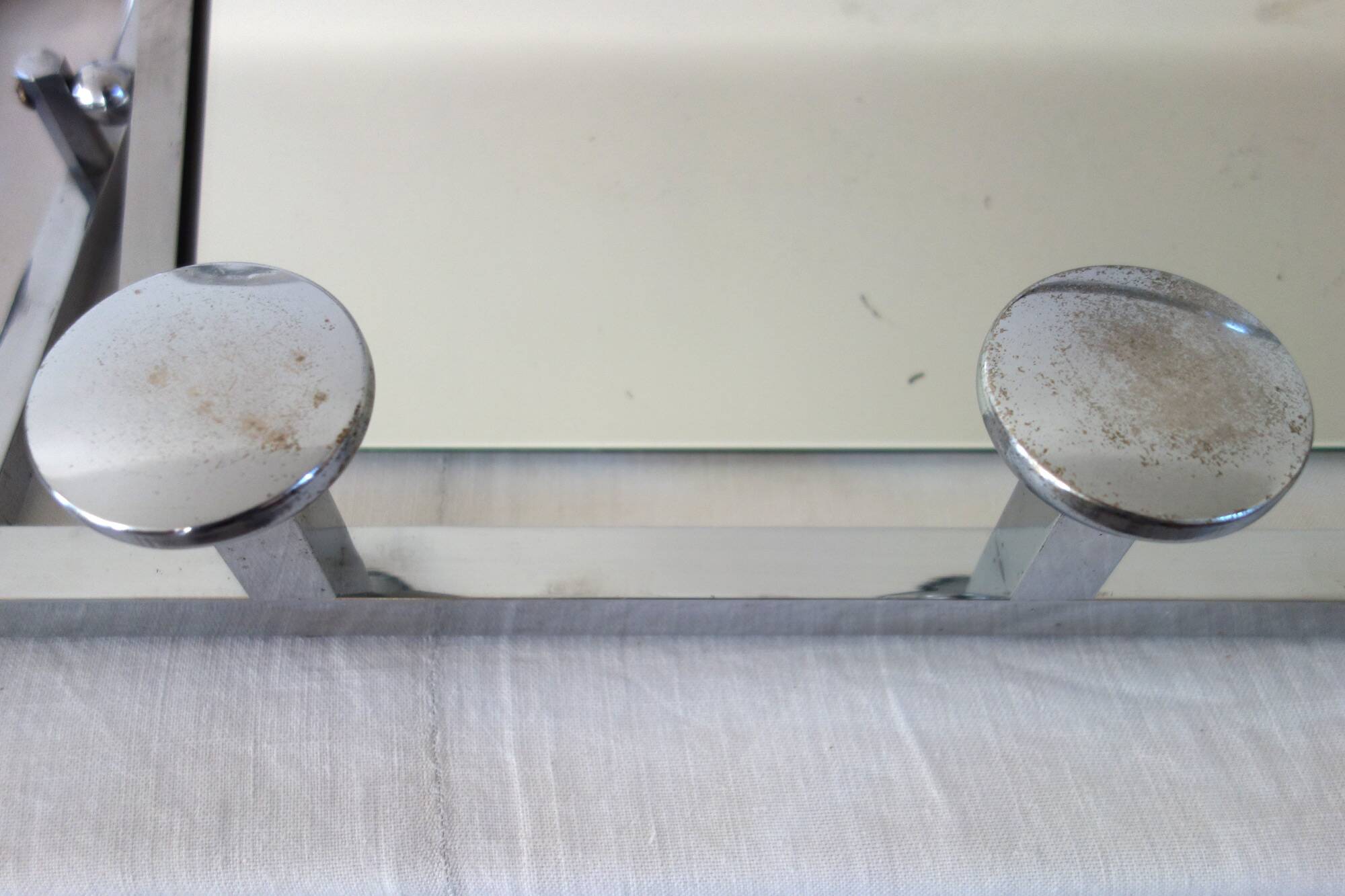 Chrome metal wall coat rack 1930s France