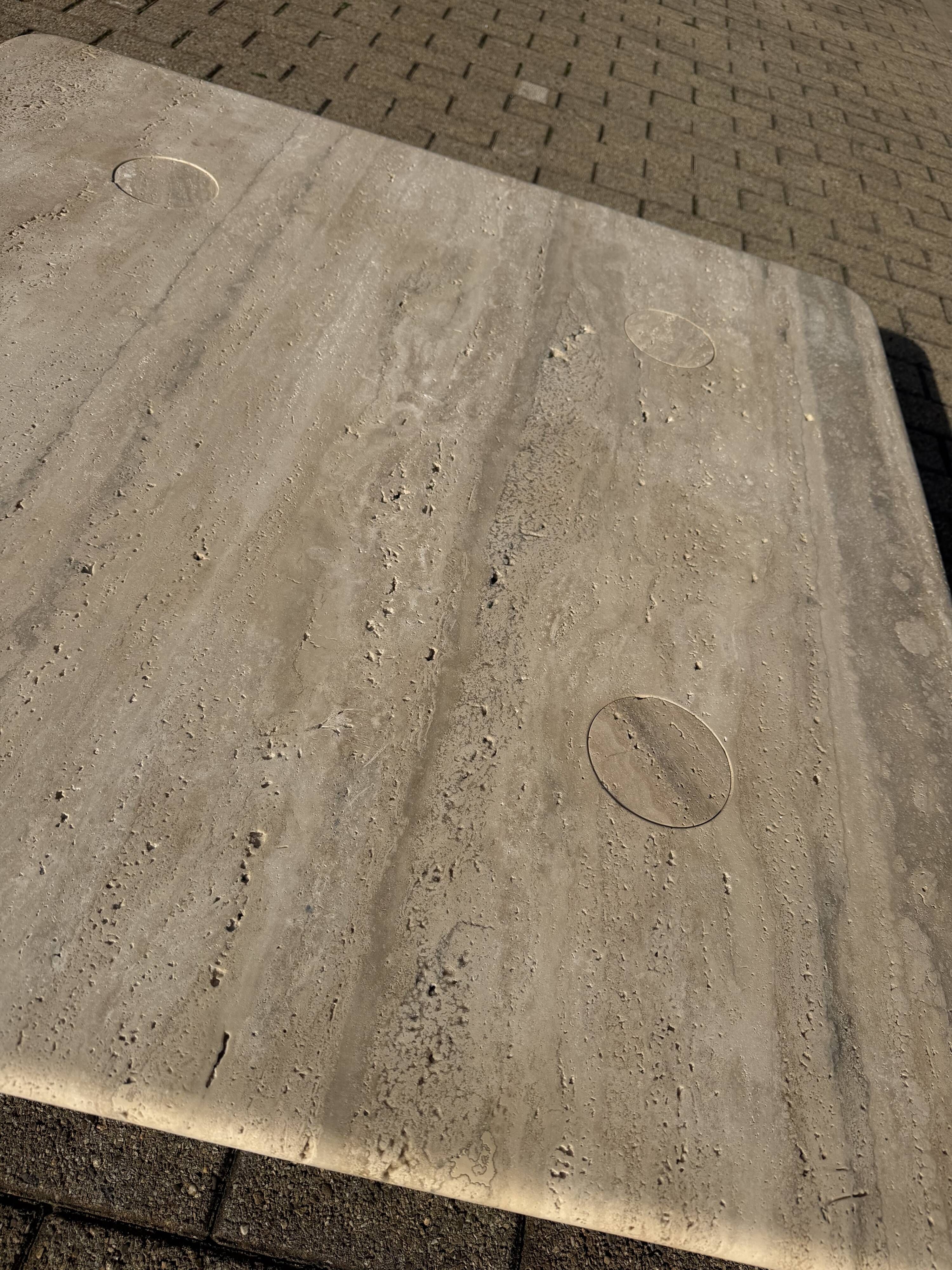Travertine coffee table Angelo Mangiarotti for Up&Up 1970s