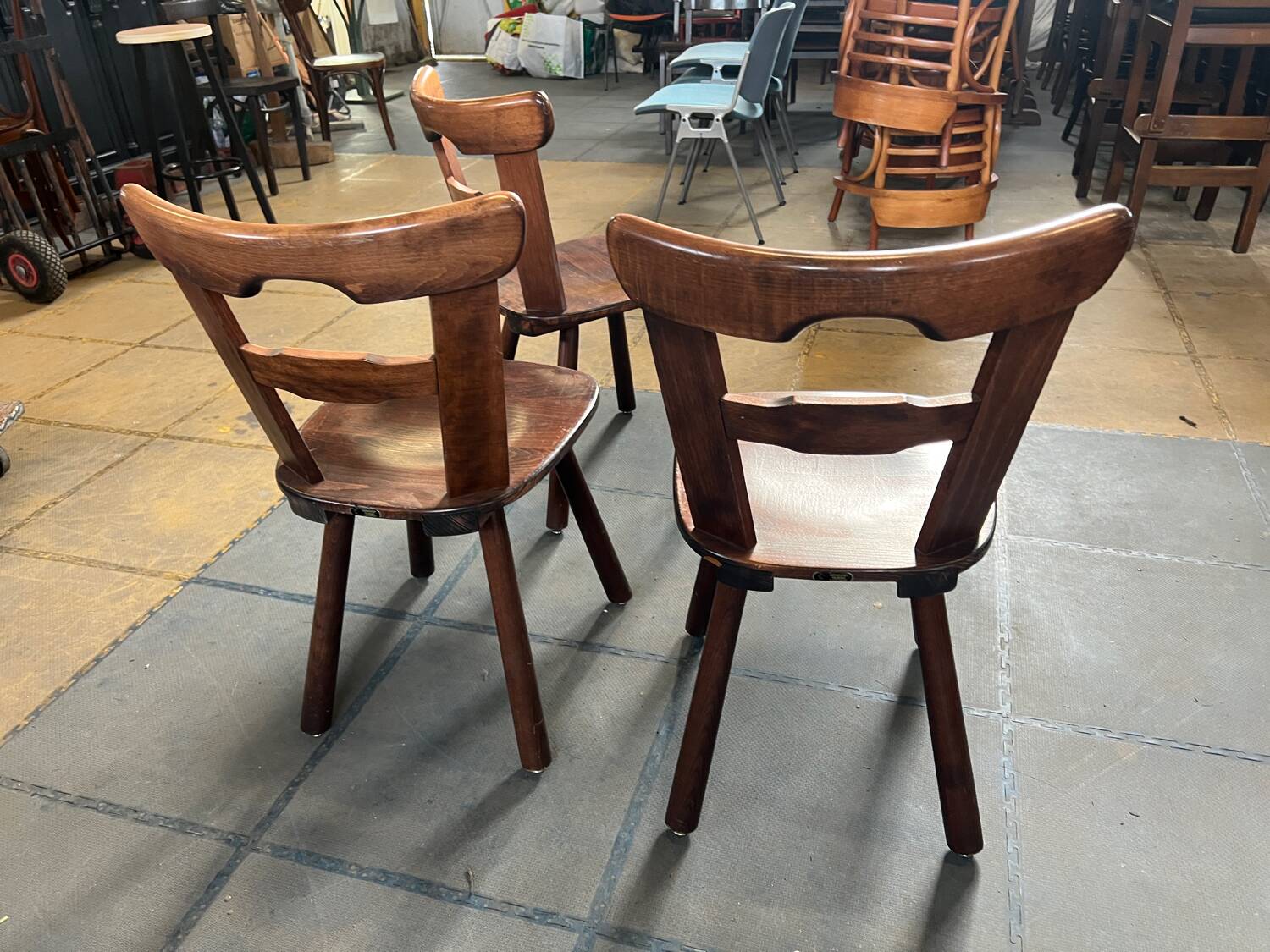 Set of 3 Brutalist Chairs