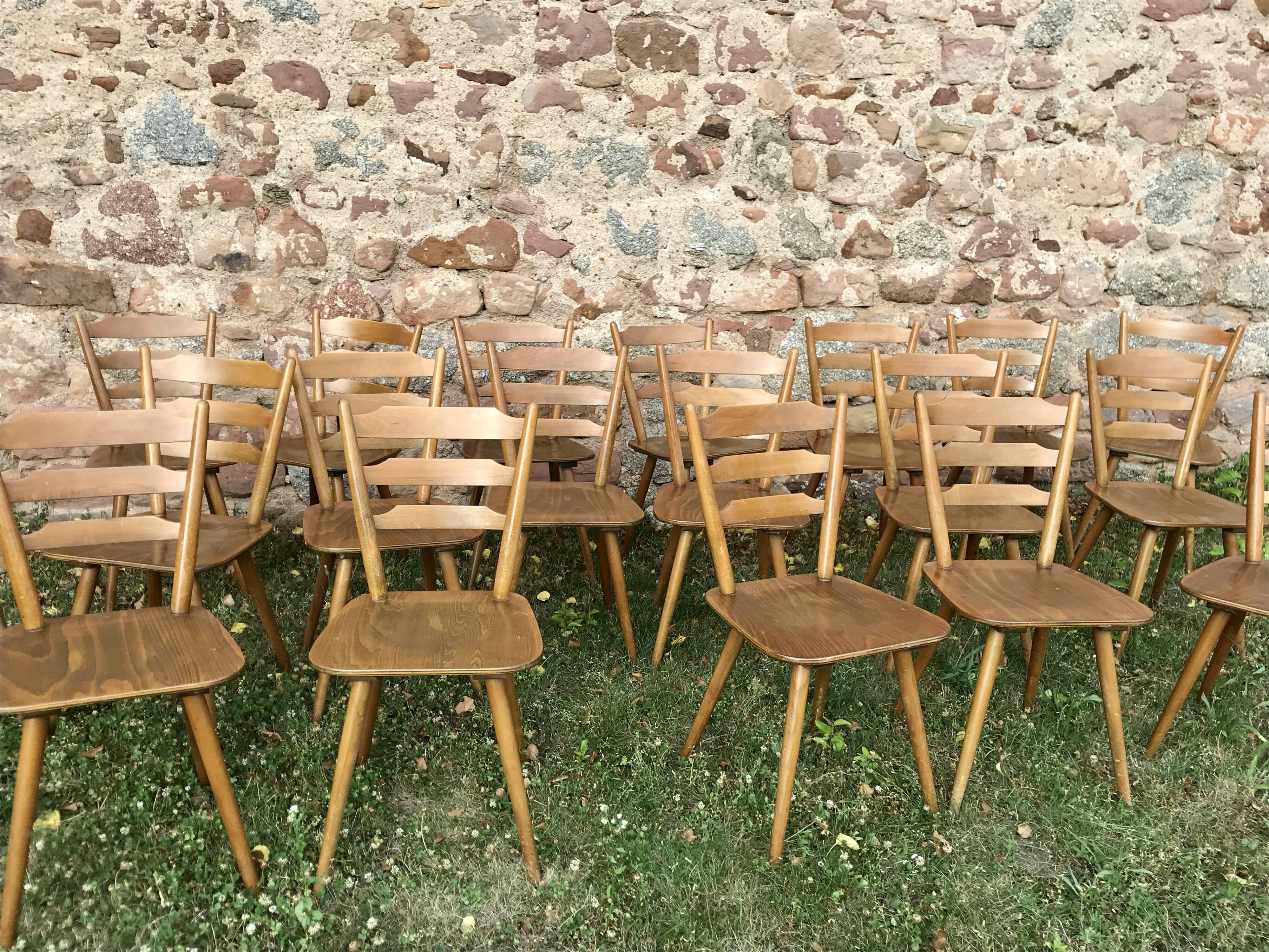 66 Scandinavian chairs or vintage wooden bistro