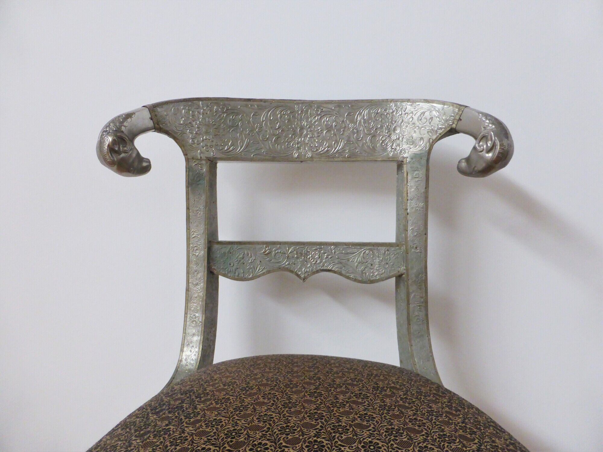 Vintage silver metal chair