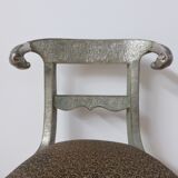 Vintage silver metal chair