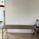 Folding industrial-style dining table