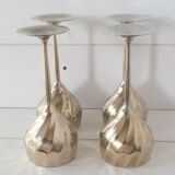 Lot of 4 vintage copper and silver glasses from the 70s