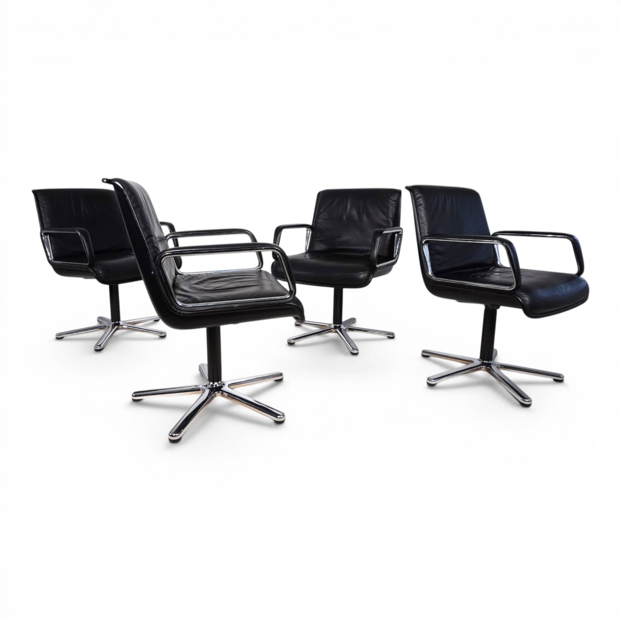 Set of 4 Wilkhahn Delta swivel chairs by Delta Design, 1970