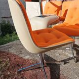Set of 4 vintage Steelcase Strafor office chairs by Randall Buck.