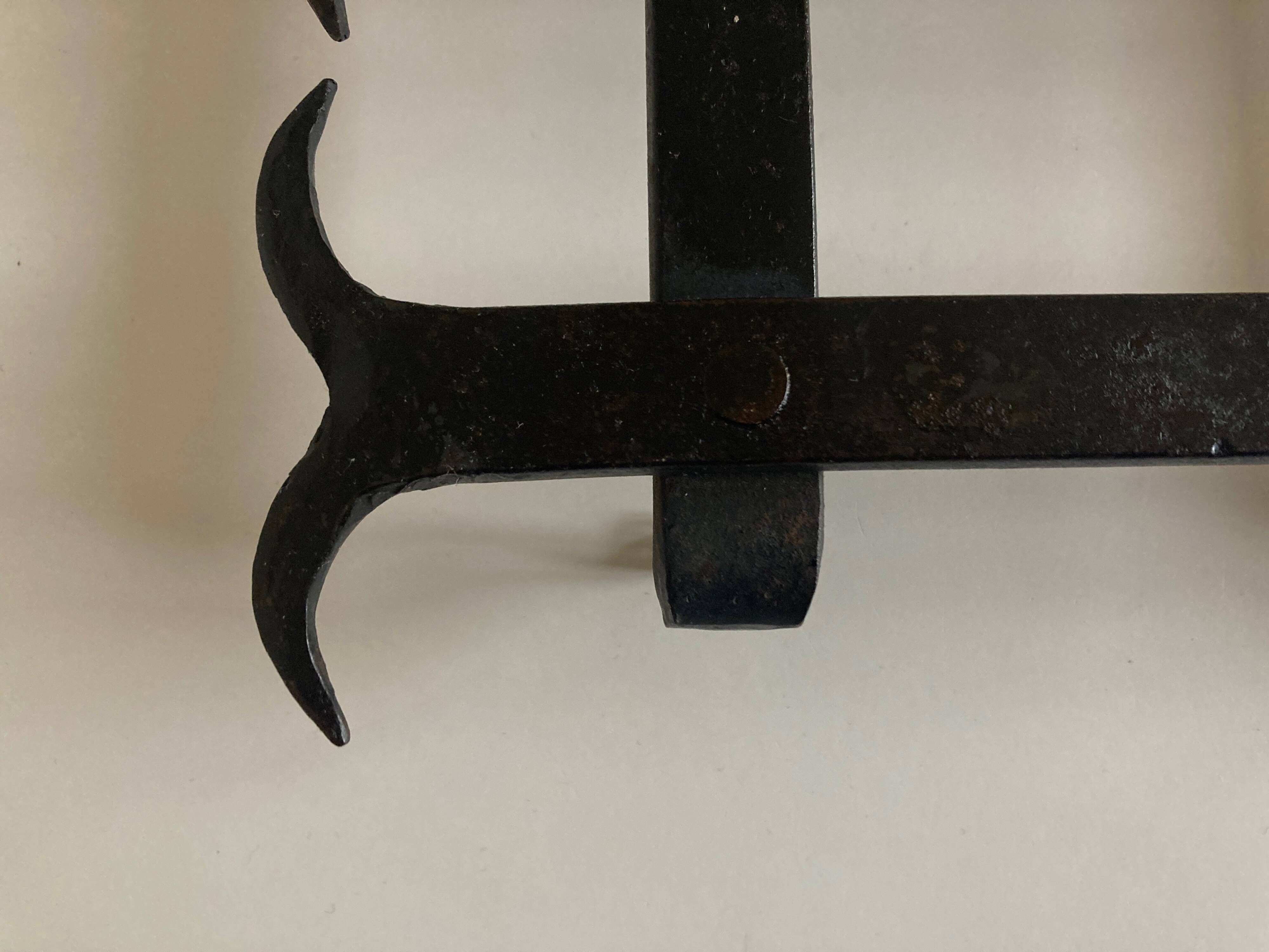 Riveted wrought iron trivet dlg Atelier Marolles 1960