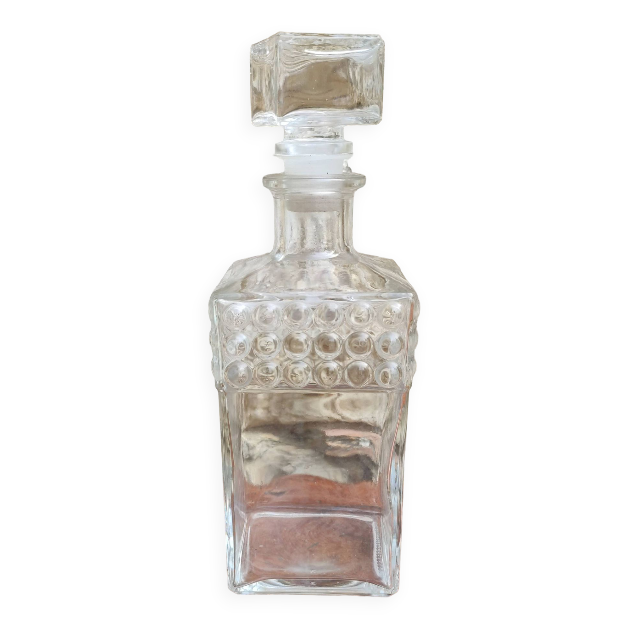 old glass whiskey decanter